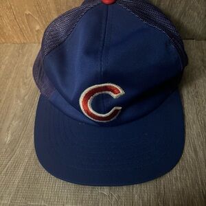 Vintage 80s Chicago Cubs Hat Snapback Trucker Mesh Mens Made in USA MLB